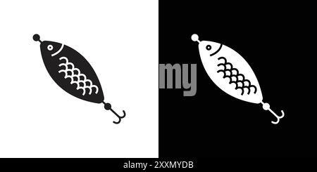 Bait Fishing Minnow icon vector logo set collection or bundle pack group Stock Vector