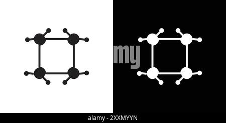 Cyclobutane molecular formula icon vector logo set collection or bundle pack group Stock Vector