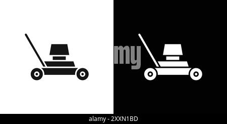 Lawn mower icon vector logo set collection or bundle pack group Stock Vector