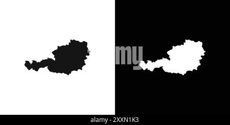 map of Austria icon vector logo set collection or bundle pack group Stock Vector