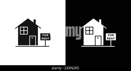 House rent icon vector logo set collection or bundle pack group Stock Vector