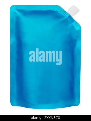 Blue Stand-Up Pouch with Spout Cap Stock Photo
