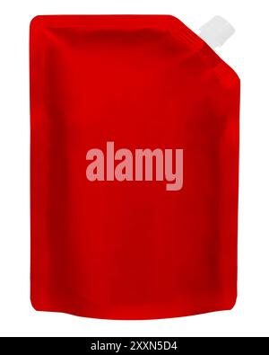 Red Stand-Up Pouch with Spout Cap Stock Photo