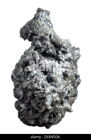 Melted grey stone isolated on white background. Stock Photo