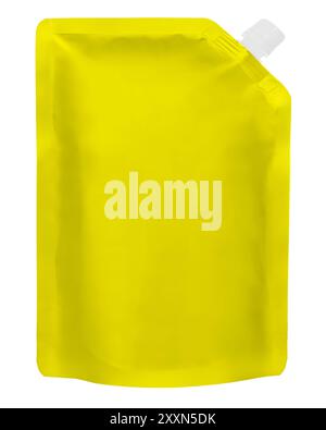 Yellow Stand-Up Pouch with Spout Cap Stock Photo