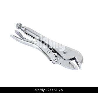 Locking pliers or mole grips on white background Stock Photo