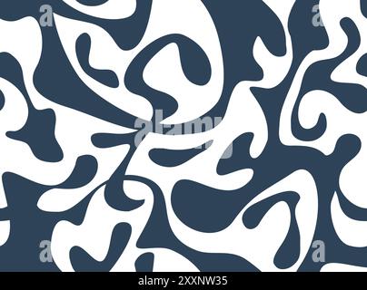Abstract seamless pattern with dots and loopy blots. Surface pattern fill irregular spots organic shape. Hand drawn stylish abstract print. Creative c Stock Vector