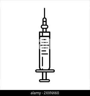 Vaccination icon or modern line symbol. Vector line art and icon design with bold outline. Black and white Pixel Perfect minimalistic symbol isolated Stock Vector