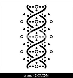 Genes icon or modern line symbol. Vector line art and icon design with bold outline. Black and white Pixel Perfect minimalistic symbol isolated white Stock Vector