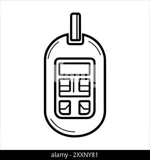 Glucometer icon or modern line symbol. Vector line art and icon design with bold outline. Black and white Pixel Perfect minimalistic symbol isolated w Stock Vector