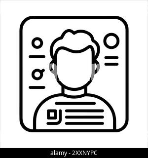 User Information icon or modern line symbol. Vector line art and icon design with bold outline. Black and white Pixel Perfect minimalistic symbol isol Stock Vector