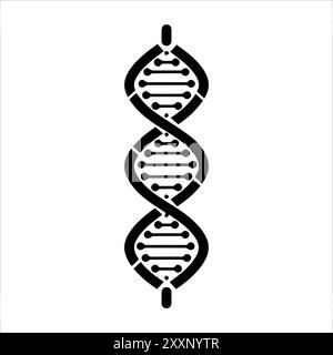 Genes icon or modern line symbol. Vector line art and icon design with bold outline. Black and white Pixel Perfect minimalistic symbol isolated white Stock Vector