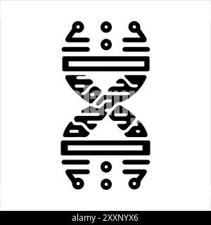 Genes icon or modern line symbol. Vector line art and icon design with bold outline. Black and white Pixel Perfect minimalistic symbol isolated white Stock Vector