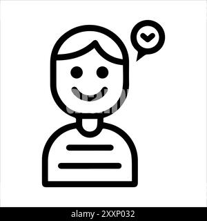 Chat icon or modern line symbol. Vector line art and icon design with bold outline. Black and white Pixel Perfect minimalistic symbol isolated white b Stock Vector