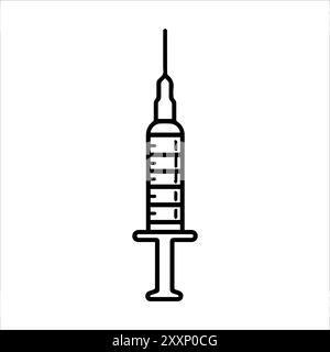 Vaccination icon or modern line symbol. Vector line art and icon design with bold outline. Black and white Pixel Perfect minimalistic symbol isolated Stock Vector