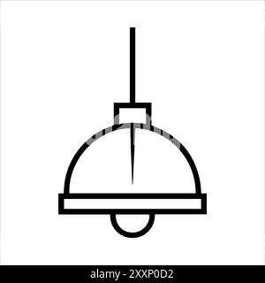 Ceiling Lamp icon or modern line symbol. Vector line art and icon design with bold outline. Black and white Pixel Perfect minimalistic symbol isolated Stock Vector