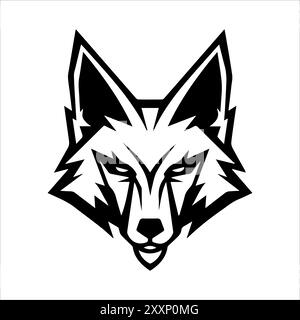 jackal icon or modern line symbol. Vector line art and icon design with bold outline. Black and white Pixel Perfect minimalistic symbol isolated white Stock Vector