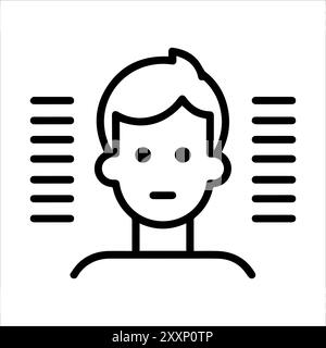 User Information icon or modern line symbol. Vector line art and icon design with bold outline. Black and white Pixel Perfect minimalistic symbol isol Stock Vector
