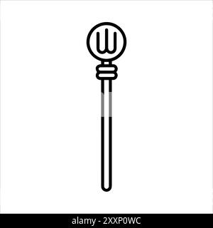 Mace icon or modern line symbol. Vector line art and icon design with bold outline. Black and white Pixel Perfect minimalistic symbol isolated white b Stock Vector