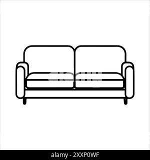 Couch icon or modern line symbol. Vector line art and icon design with bold outline. Black and white Pixel Perfect minimalistic symbol isolated white Stock Vector