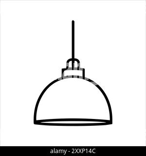 Ceiling Lamp icon or modern line symbol. Vector line art and icon design with bold outline. Black and white Pixel Perfect minimalistic symbol isolated Stock Vector
