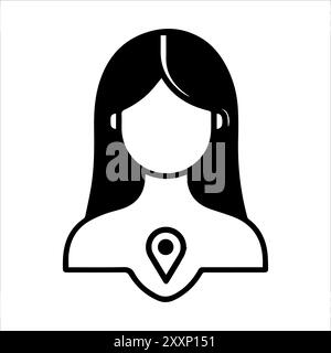 User Location icon or modern line symbol. Vector line art and icon design with bold outline. Black and white Pixel Perfect minimalistic symbol isolate Stock Vector