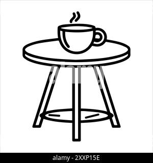 Coffee icon or modern line symbol. Vector line art and icon design with bold outline. Black and white Pixel Perfect minimalistic symbol isolated white Stock Vector