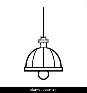 Ceiling Lamp icon or modern line symbol. Vector line art and icon design with bold outline. Black and white Pixel Perfect minimalistic symbol isolated Stock Vector