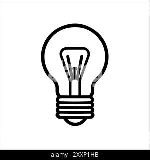 Lamp icon or modern line symbol. Vector line art and icon design with bold outline. Black and white Pixel Perfect minimalistic symbol isolated white b Stock Vector