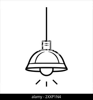 Ceiling Lamp icon or modern line symbol. Vector line art and icon design with bold outline. Black and white Pixel Perfect minimalistic symbol isolated Stock Vector