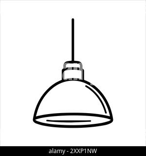 Ceiling Lamp icon or modern line symbol. Vector line art and icon design with bold outline. Black and white Pixel Perfect minimalistic symbol isolated Stock Vector