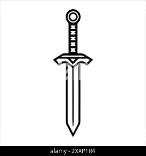 Dagger icon or modern line symbol. Vector line art and icon design with bold outline. Black and white Pixel Perfect minimalistic symbol isolated white Stock Vector