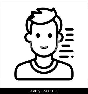 User Information icon or modern line symbol. Vector line art and icon design with bold outline. Black and white Pixel Perfect minimalistic symbol isol Stock Vector