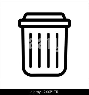 garbage icon or modern line symbol. Vector line art and icon design with bold outline. Black and white Pixel Perfect minimalistic symbol isolated whit Stock Vector