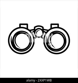 Binocular icon or modern line symbol. Vector line art and icon design with bold outline. Black and white Pixel Perfect minimalistic symbol isolated wh Stock Vector
