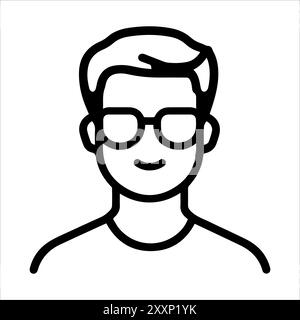 User Information icon or modern line symbol. Vector line art and icon design with bold outline. Black and white Pixel Perfect minimalistic symbol isol Stock Vector