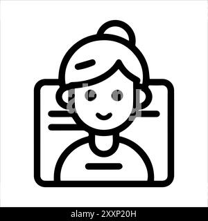 User Folder icon or modern line symbol. Vector line art and icon design with bold outline. Black and white Pixel Perfect minimalistic symbol isolated Stock Vector