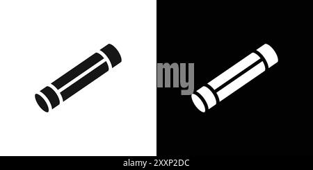 Electric fuse icon Black line art vector in black and white outline set collection sign Stock Vector