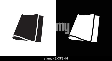Folded Paper Icon Black line art vector in black and white outline set collection sign Stock Vector