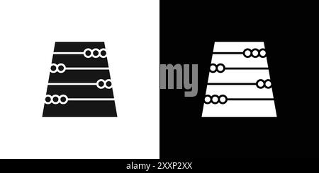 Abacus icon Black line art vector in black and white outline set collection sign Stock Vector