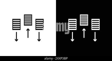 case priority icon Black line art vector in black and white outline set collection sign Stock Vector