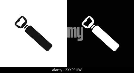 bottle opener icon Black line art vector in black and white outline set collection sign Stock Vector