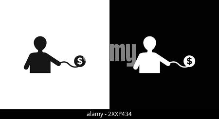 Debt holders icon Black line art vector in black and white outline set collection sign Stock Vector