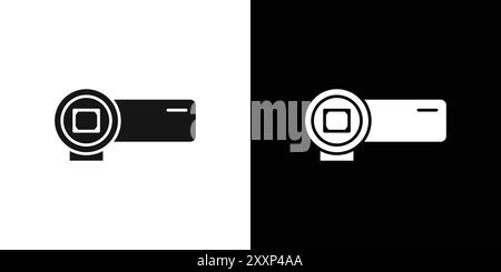 Handy Cam Icon Black line art vector in black and white outline set ...