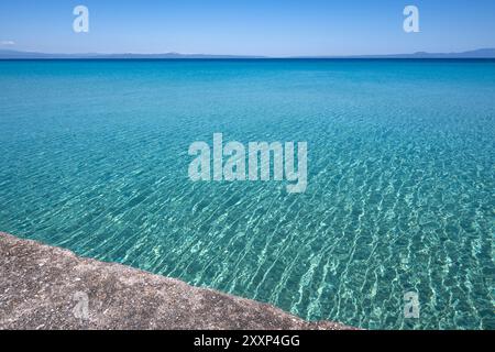 Amazing view of Kassandra coastline near town of Kallithea, Chalkidiki, Central Macedonia, Greece Stock Photo