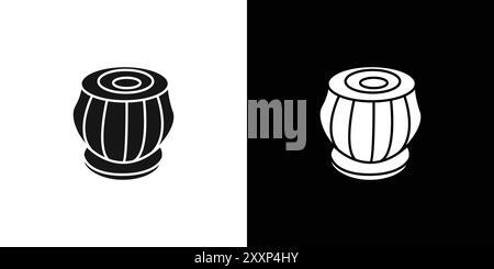 Tabla icon Black line art vector in black and white outline set collection sign Stock Vector