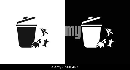 Leftovers Disposal icon Black line art vector in black and white outline set collection sign Stock Vector