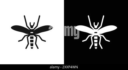 malaria icon Black line art vector in black and white outline set collection sign Stock Vector