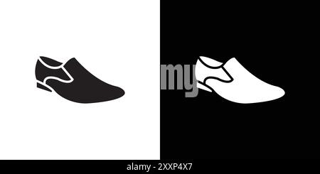 Men Shoes Icon Black line art vector in black and white outline set collection sign Stock Vector