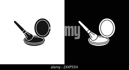 makeup icon Black line art vector in black and white outline set collection sign Stock Vector